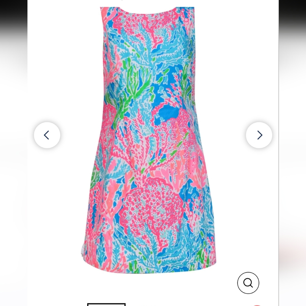 Lilly Pulitzer sz 6 pink and blue shift dress -shortened